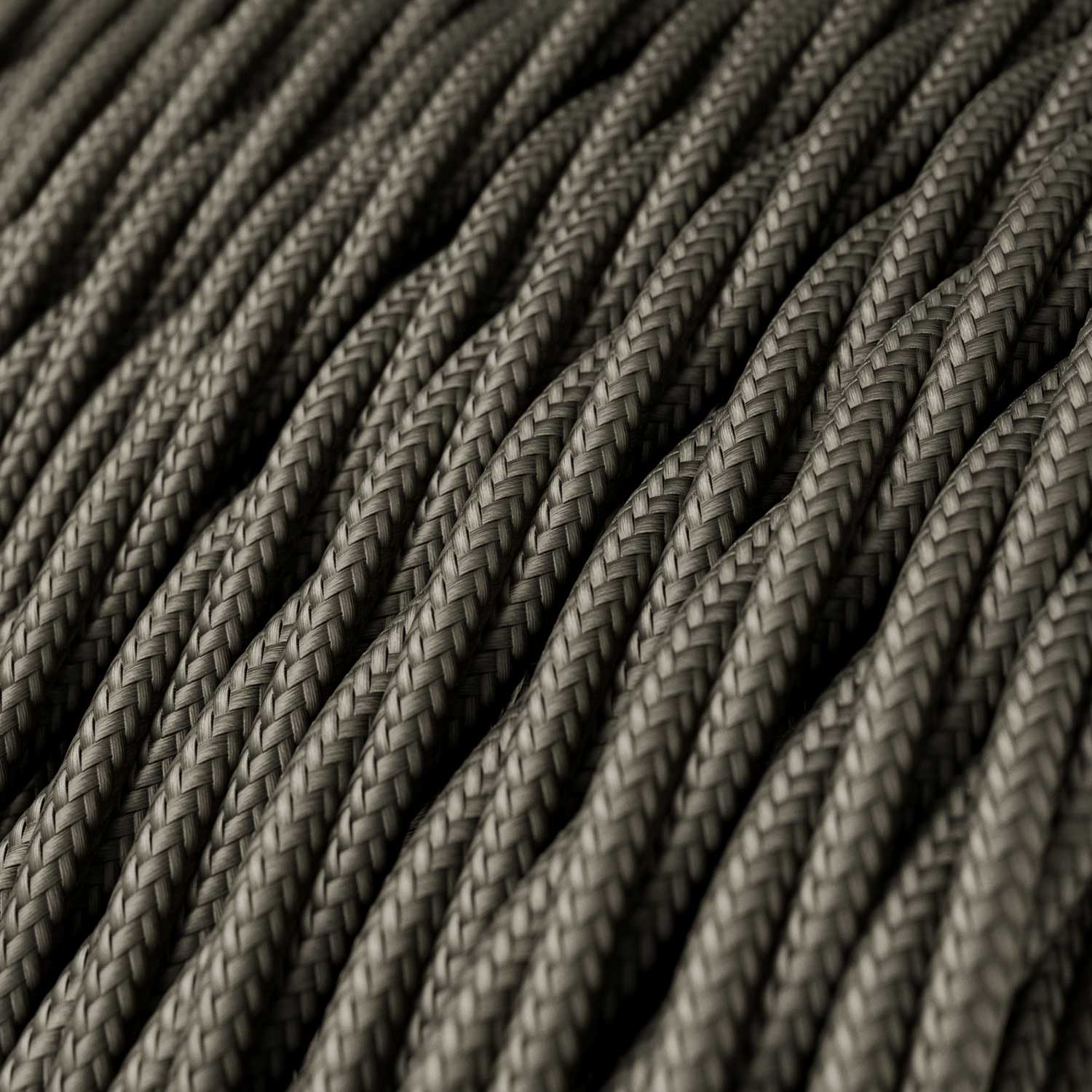 Cavo tessile trecciato color Grigio Scuro - L'Originale Creative Cables, ottimo per lampade raffinate - TM26 - Creative Cables