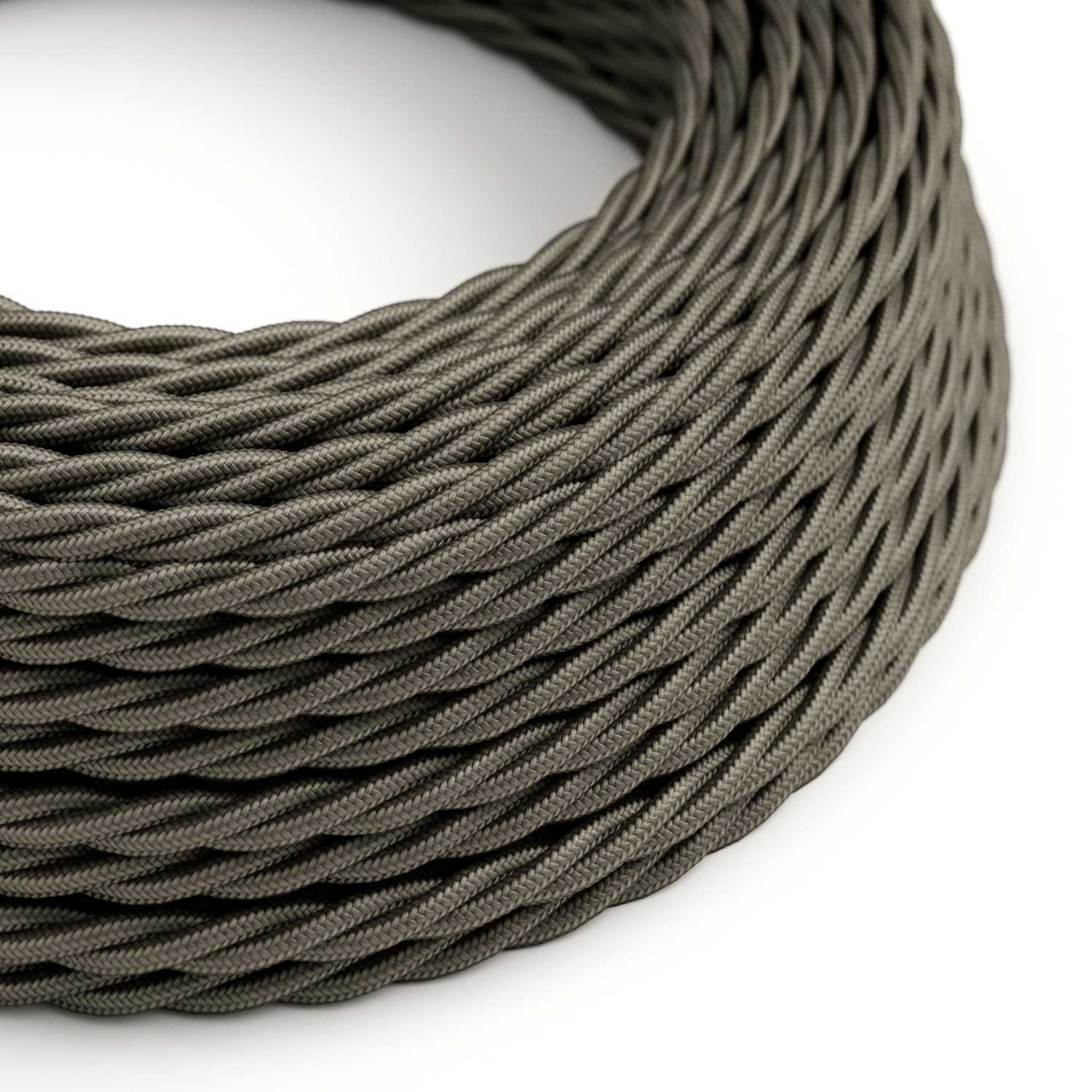 Cavo tessile trecciato color Grigio Scuro - L'Originale Creative Cables, ottimo per lampade raffinate - TM26 - Creative Cables