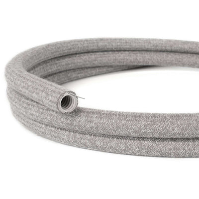 Creative-Tube, diameter 20 mm, fabric covered RN02 Natural Grey Linen, mouldable conduit