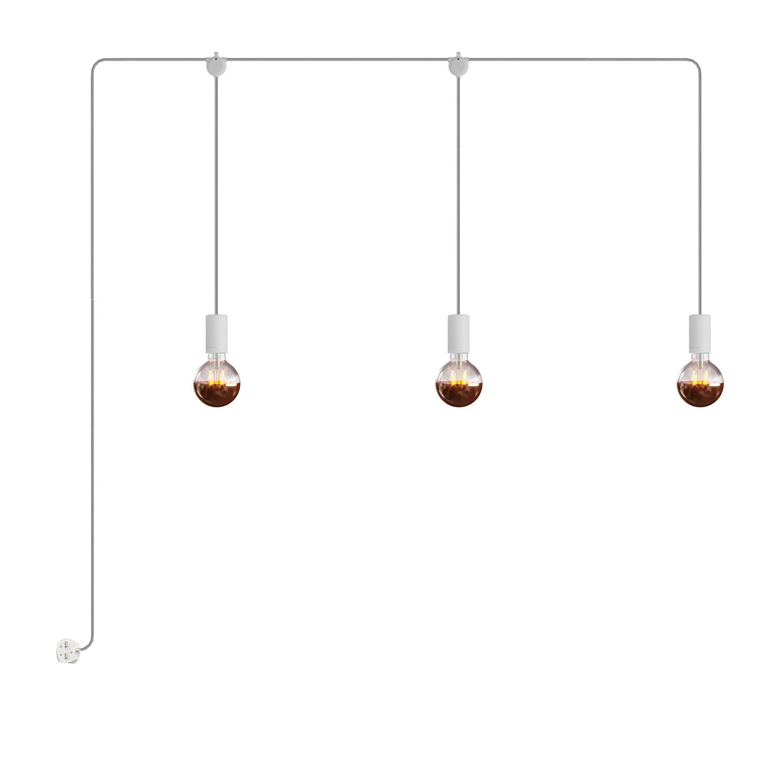 E-Snake Modulair Lampada da esterno IP65 portatile a 3 luci con spina UK - Bianco