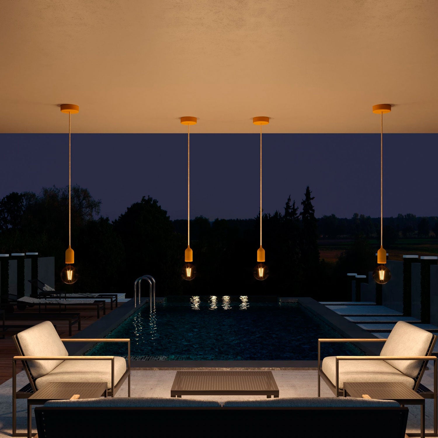 EIVA Kit Rosone in Silicone Soft Touch per Esterno IP65 - Sistema Modulair - Mostarda