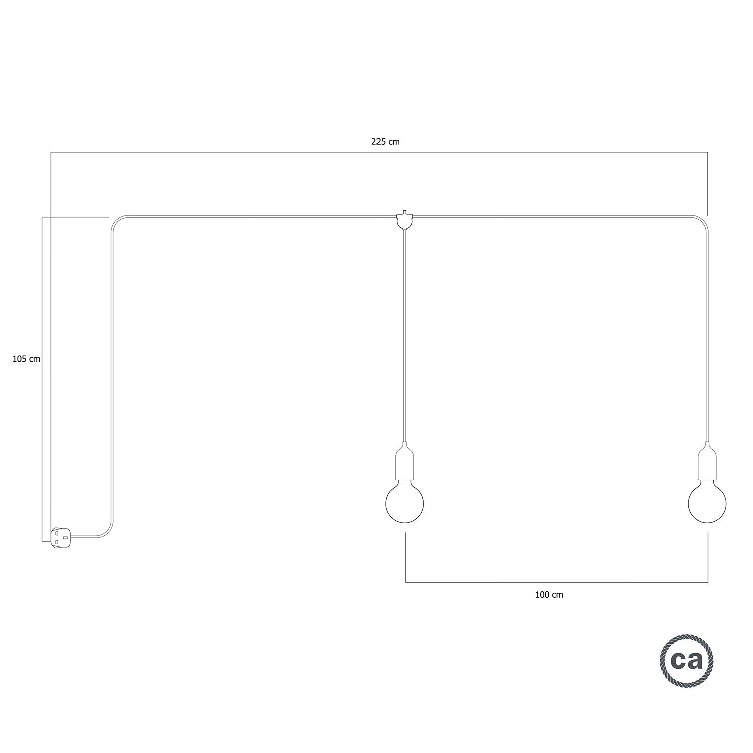 F-Snake Modulair Lampada da esterno IP65 portatile a 2 luci con spina UK - Verde prato