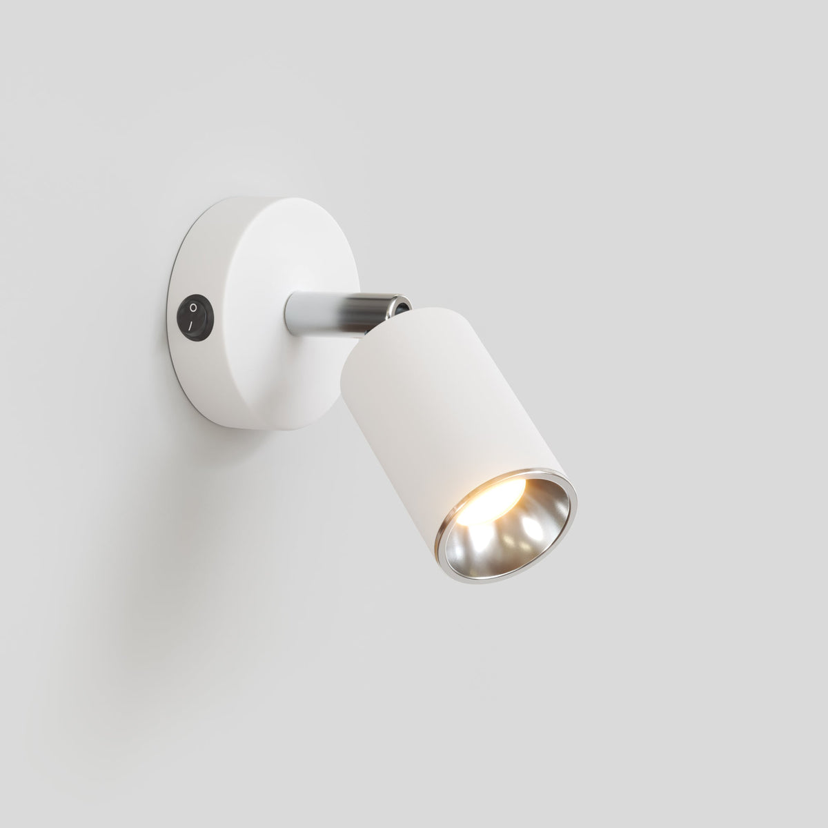 Faretto GU10 orientabile da parete o soffitto Bispot - Bianco opaco / Cromo - Creative Cables