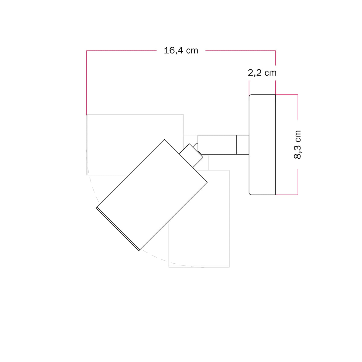 Faretto GU10 orientabile da parete o soffitto Bispot - Bronzo satinato / Nero - Creative Cables