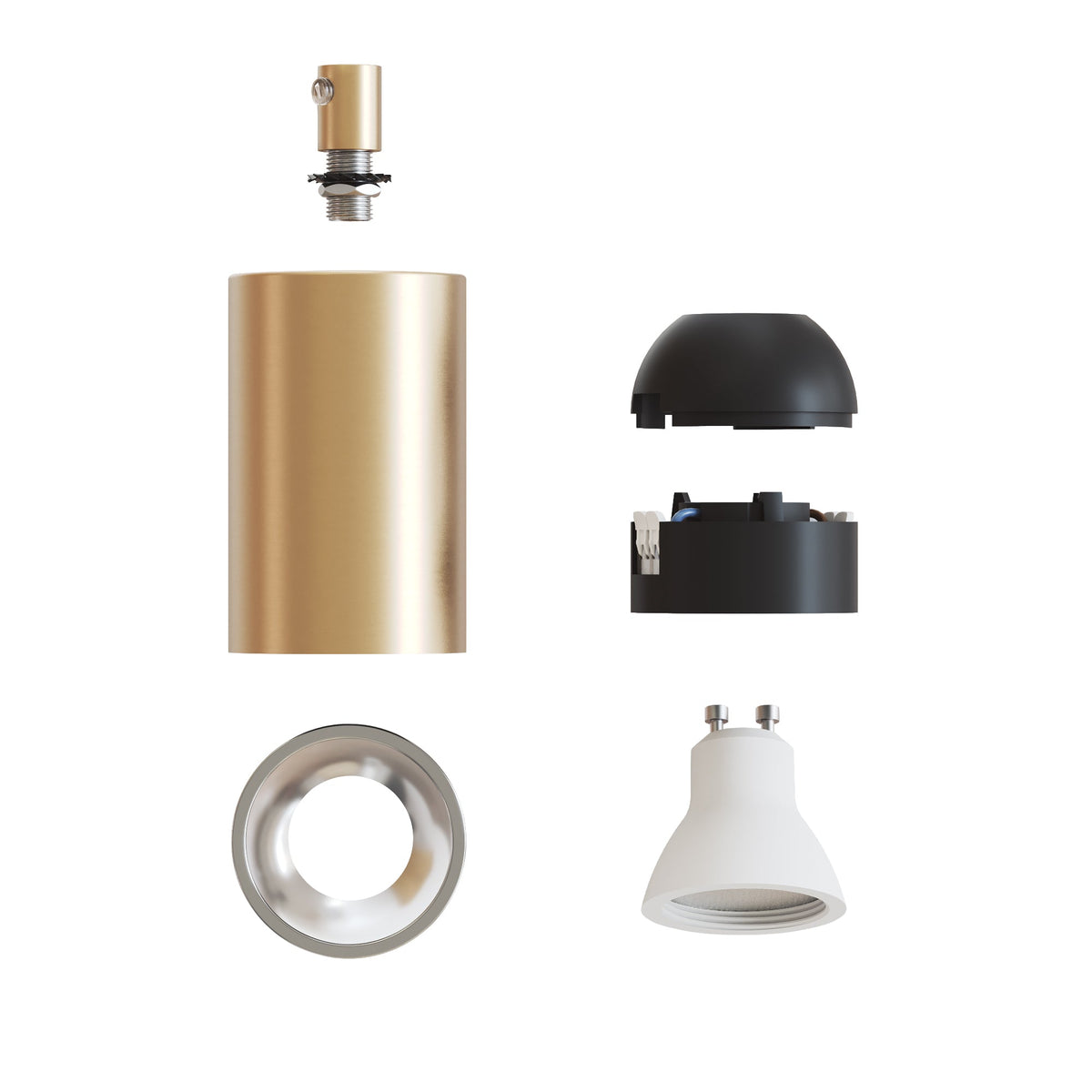 Faretto GU10 Spotlight LED Bispot - Bronzo satinato / Cromo