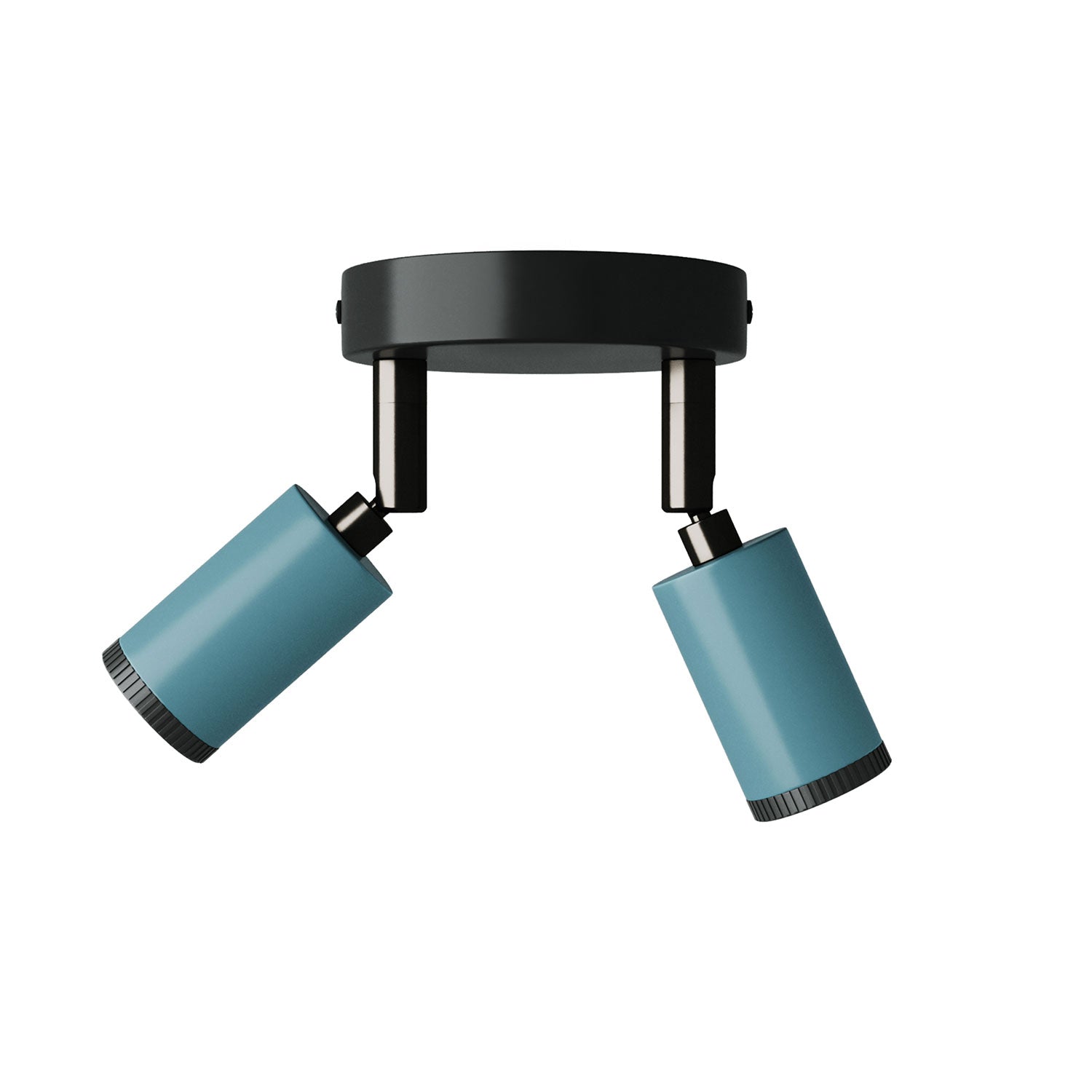 Fermaluce con 2 faretti orientabili Mini Spotlight GU1d0 - Petrolio