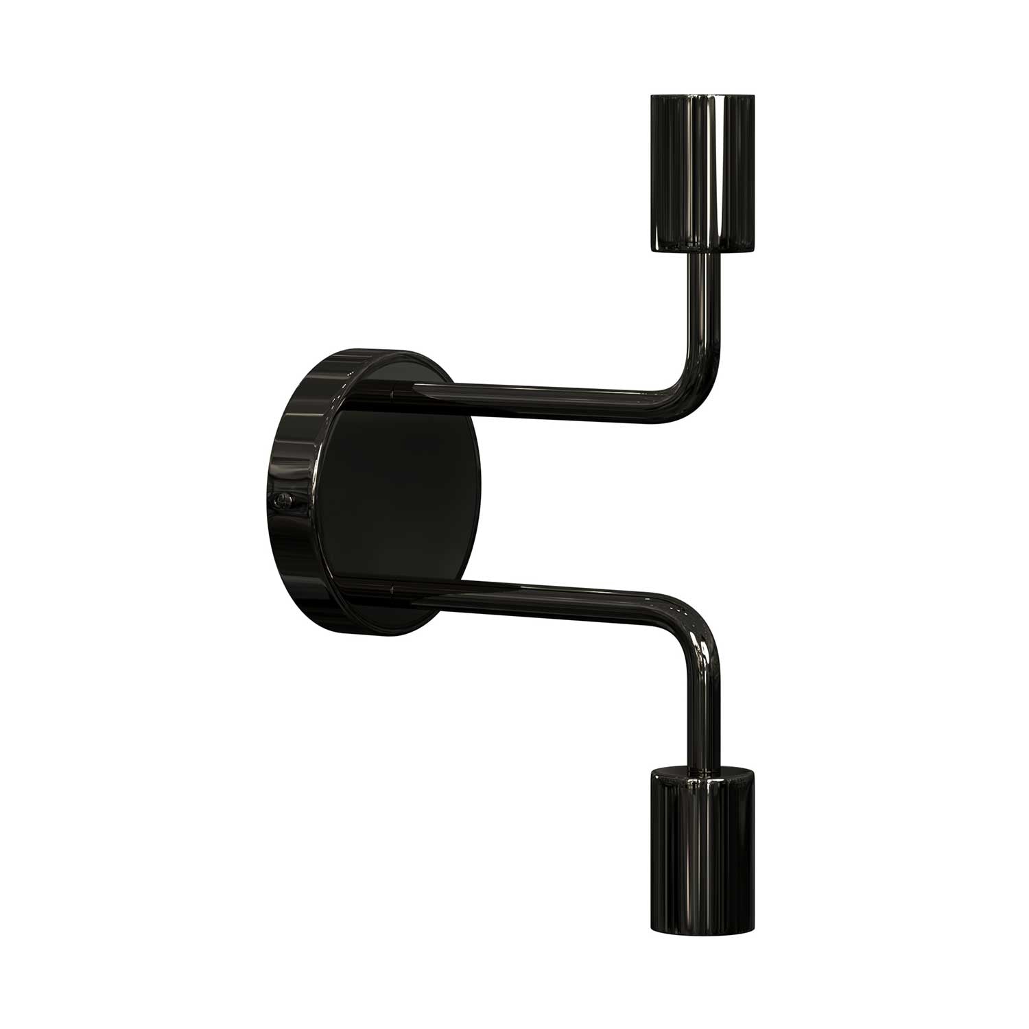 Fermaluce Metal, lampada a muro in metallo con doppia estensione curva - Nero perla