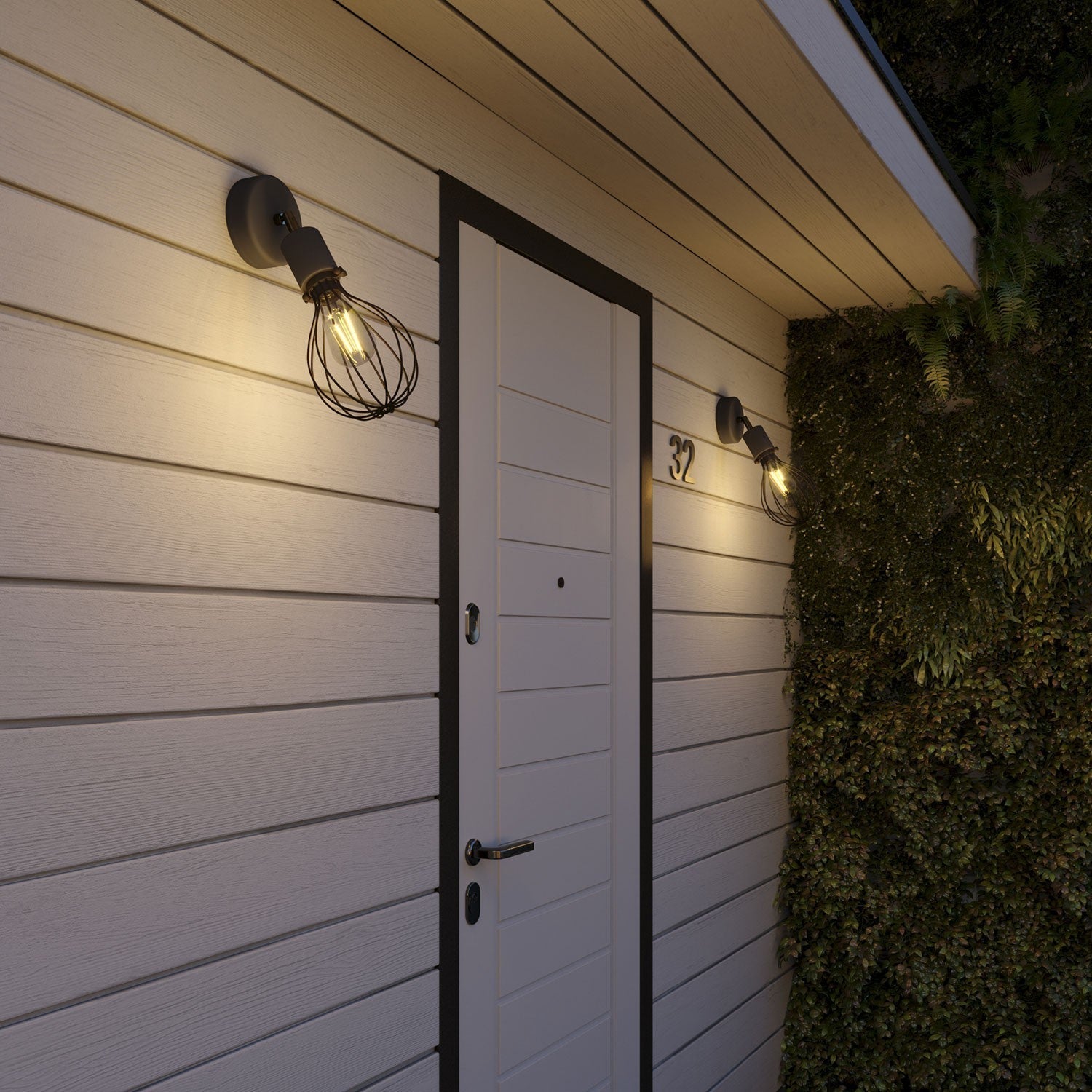 Fermaluce per paralume Modulair ELEGANT con snodo orientabile, rosone e portalampada IP65 waterproof - Nero