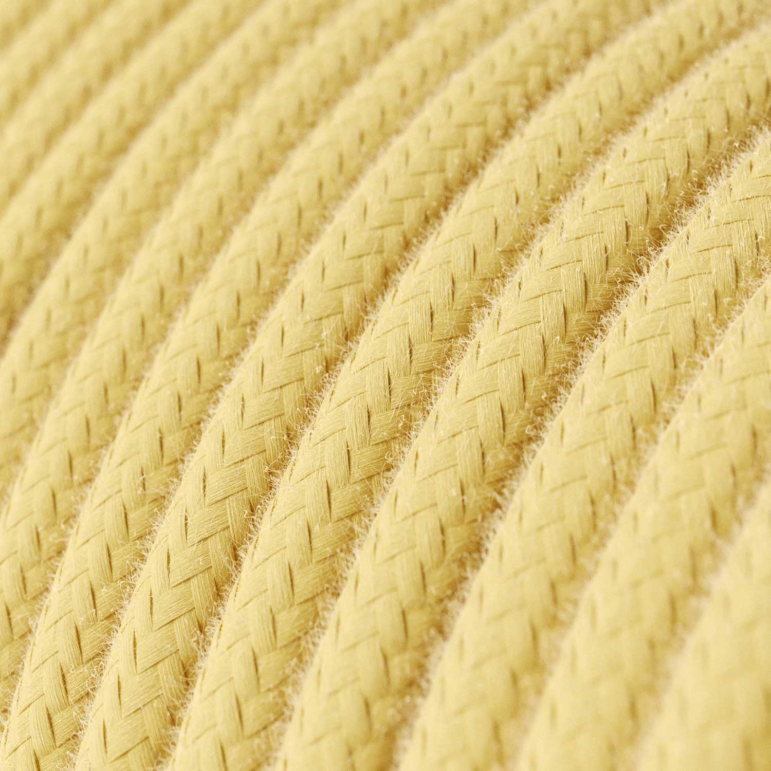 Filo elettrico colorato in cotone Giallo Pastello - L'Originale Creative Cables, per lampade colorate - RC10