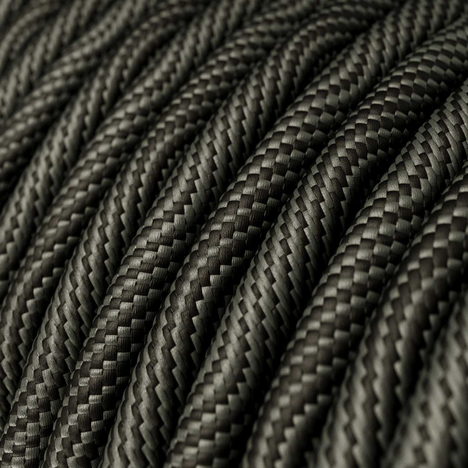 Filo elettrico in tessuto Optical Nero e Grigio Vertigo - L'Originale Creative Cables, per lampade personalizzate - ERM67 - Creative Cables