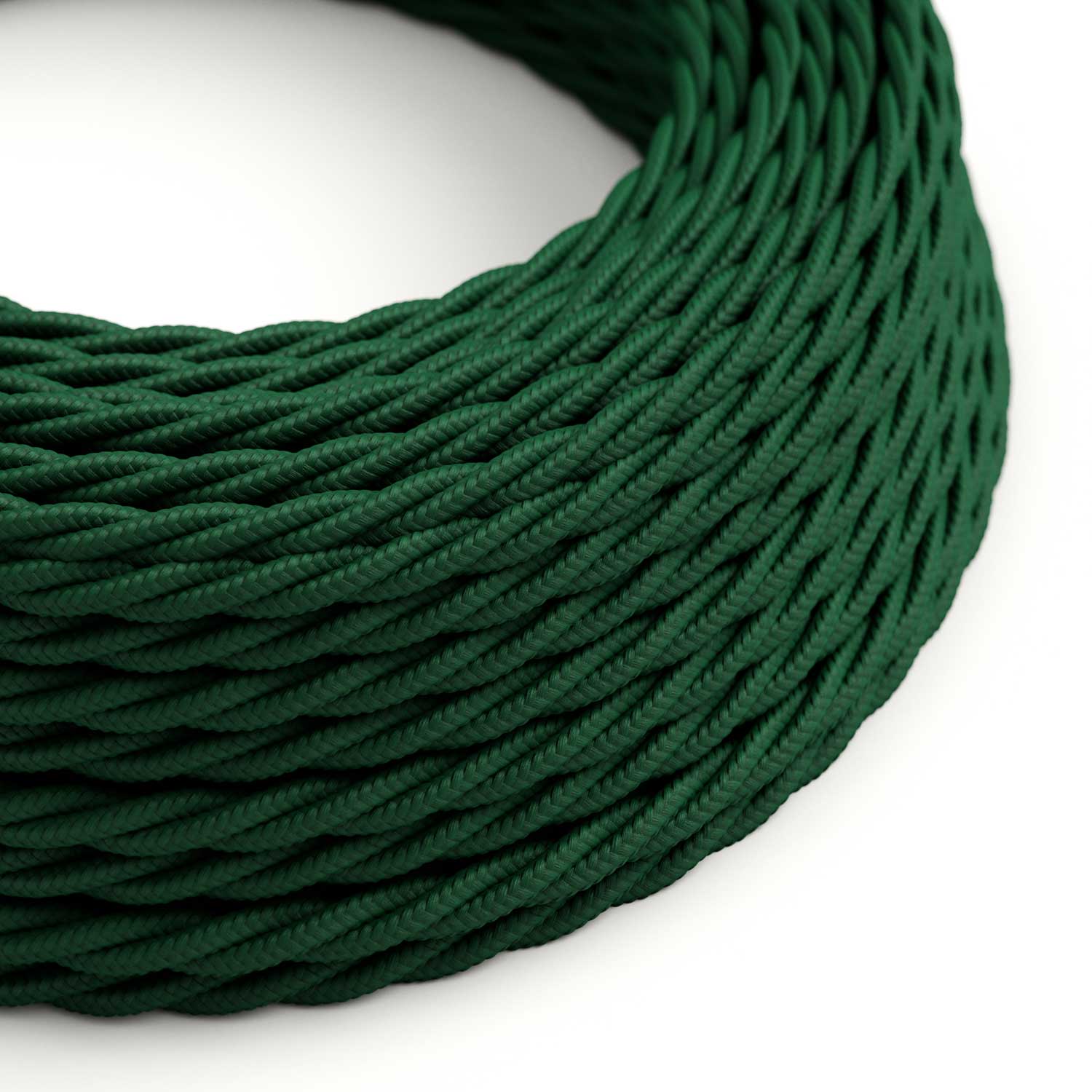 Filo elettrico in tessuto trecciato Verde Bosco - L'Originale Creative Cables, progettato valorizzare i tuoi lampadari - TM21 - Creative Cables