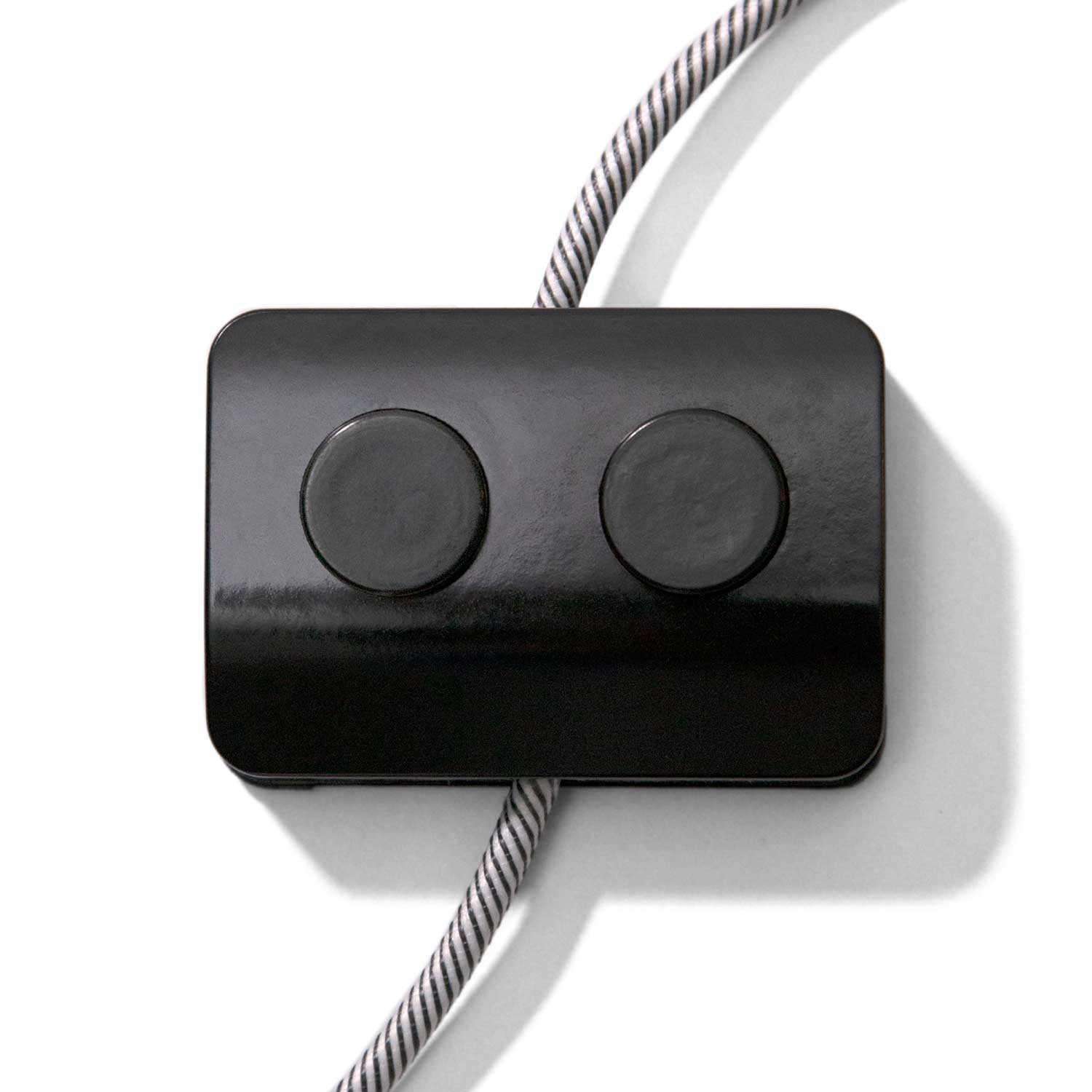 Interruttore Unipolare Nero con doppia accensione a pedale - Design by Achille Castiglioni - Creative Cables