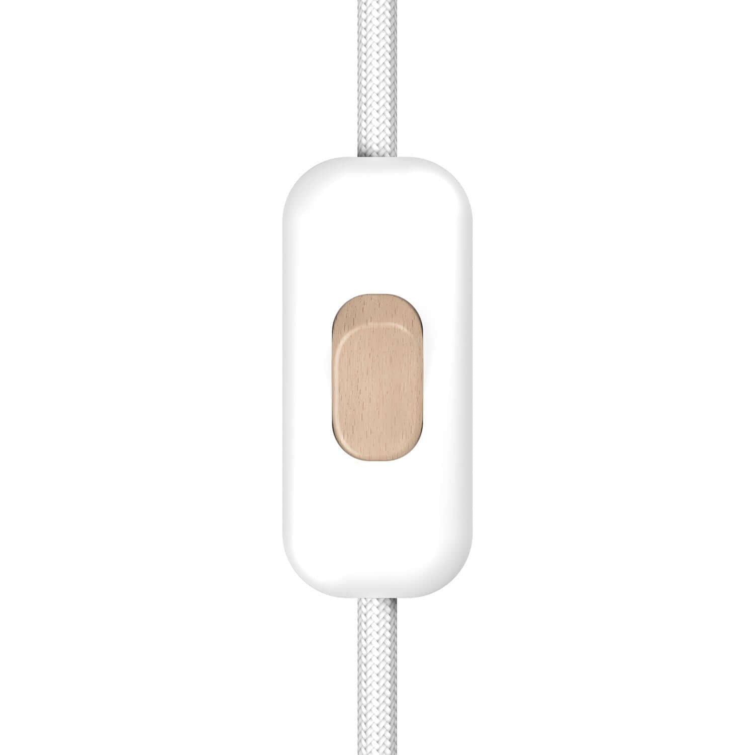 Interruttore Unipolare rompifilo Creative Switch Bianco e pulsante Effetto legno - Creative Cables