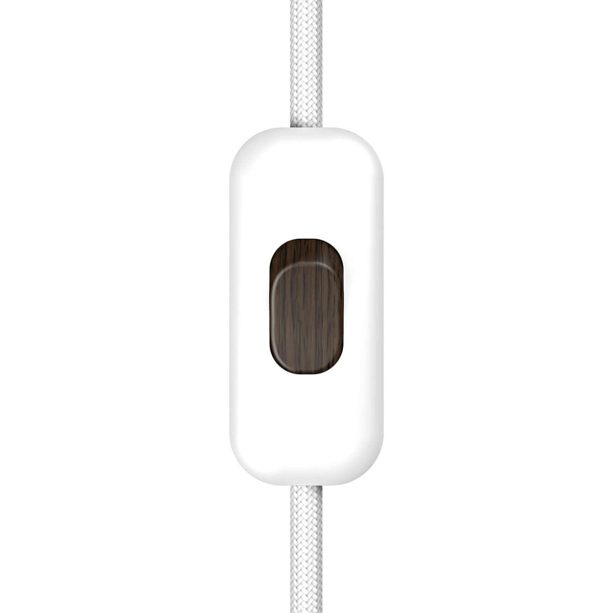 Single-pole rocker switch White with Wengé effect button – Creative Cables
