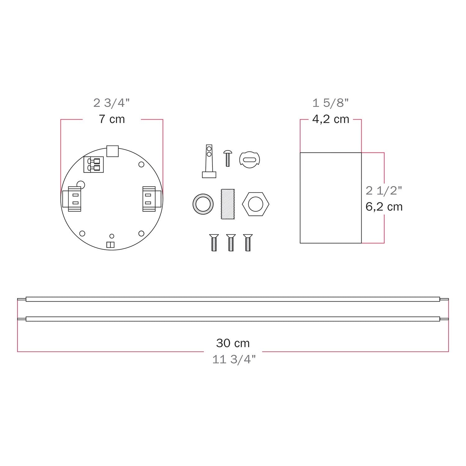 Kit elettronico per lampade a batteria 5V USB-C con portalampada E27 - Rame satinato