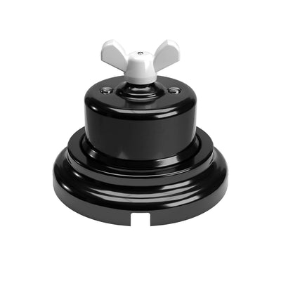 Switch/diverter kit with butterfly nut and black porcelain base