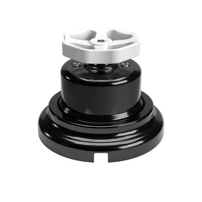 Switch/deviator kit with black porcelain knob and base