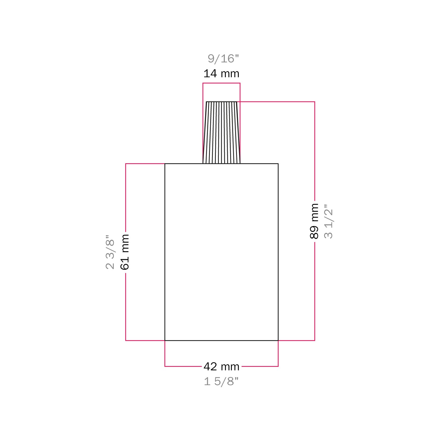 Kit portalampada E27 cilindrico in metallo - Bianco lucido Conico