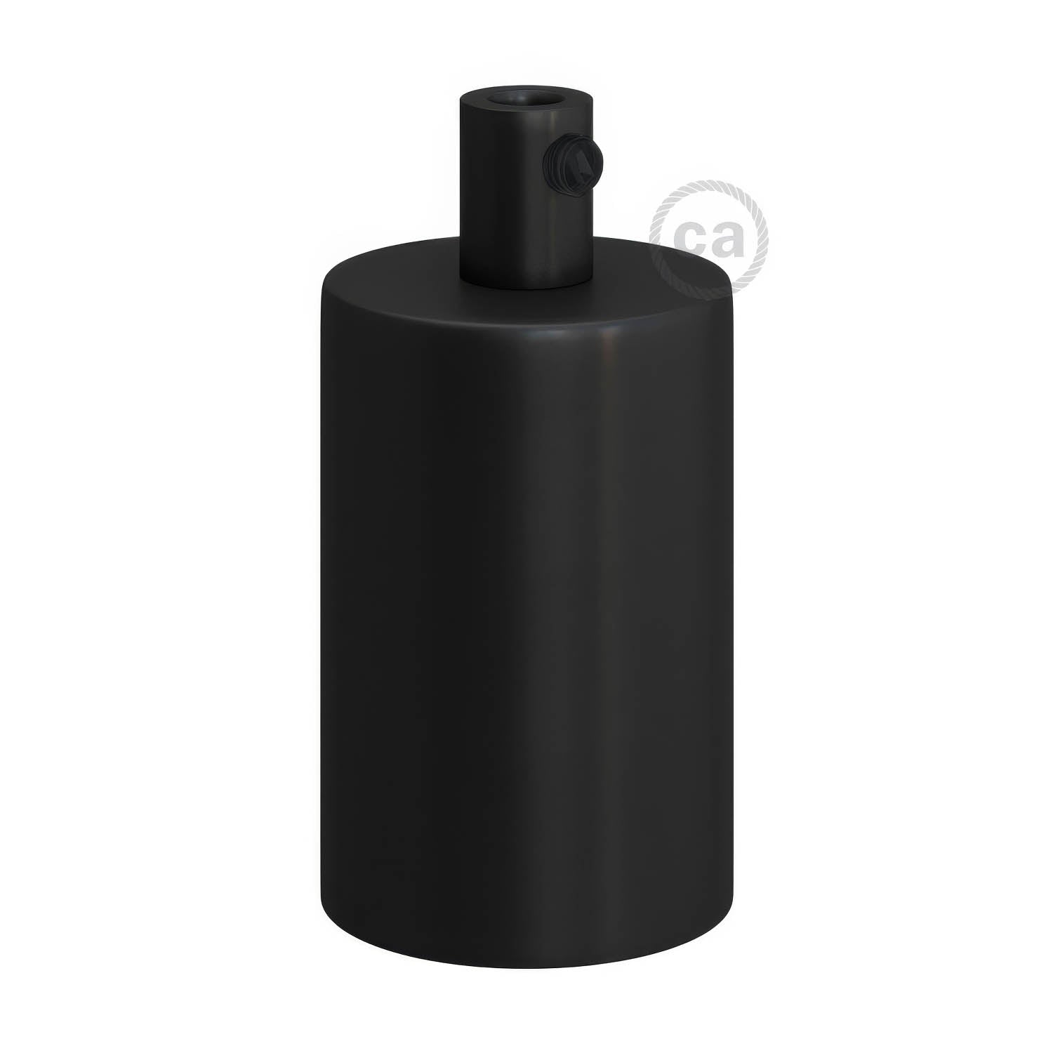 Kit portalampada E27 cilindrico in metallo - Nero Cilindrico
