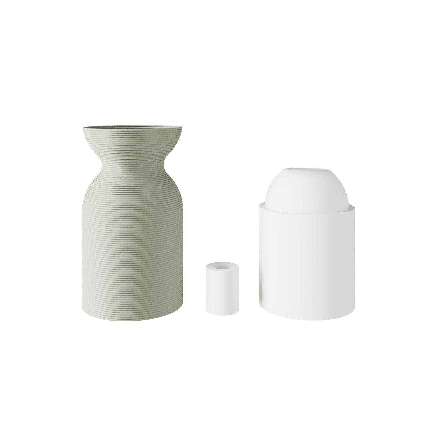 Kit portalampada E27 in plastica riciclata con stampante 3D - Verde salvia