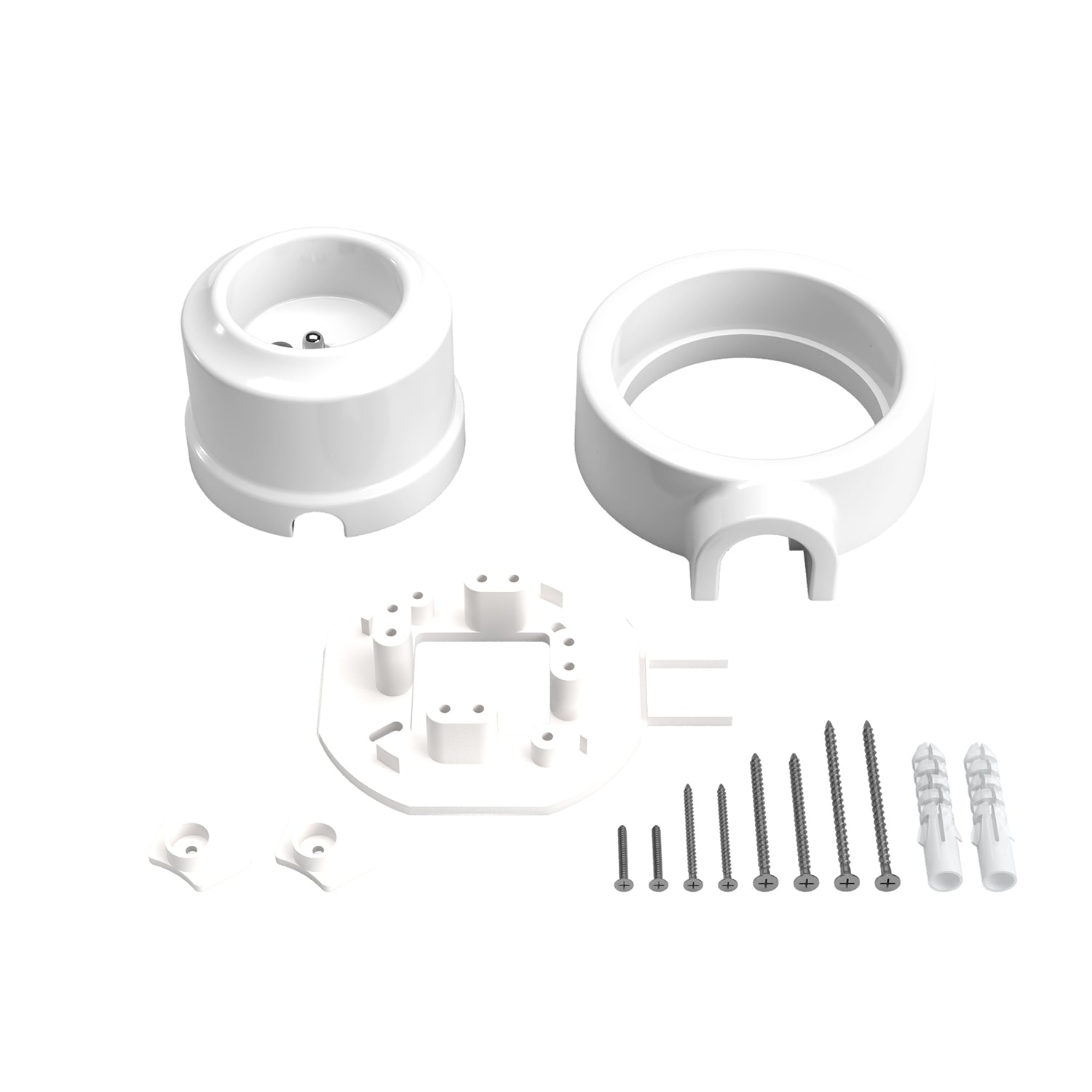 Kit presa a muro di tipo francese e base per Creative-Tubes in porcellana - Bianco 1