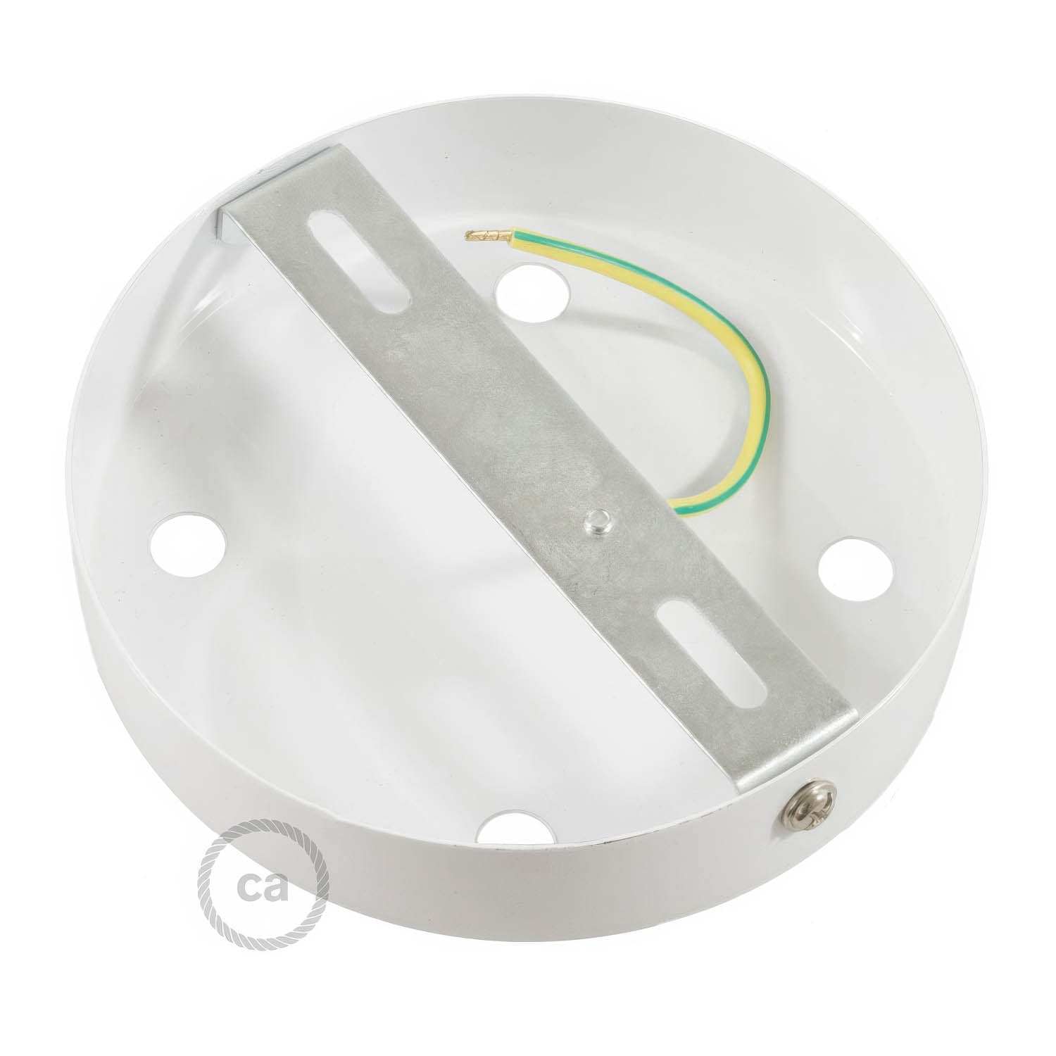 Kit rosone cilindrico in metallo a 4 fori - Bianco lucido Cilindrico