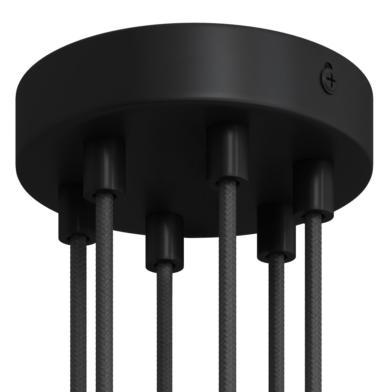 Kit rosone cilindrico in metallo a 6 fori - Nero Cilindrico