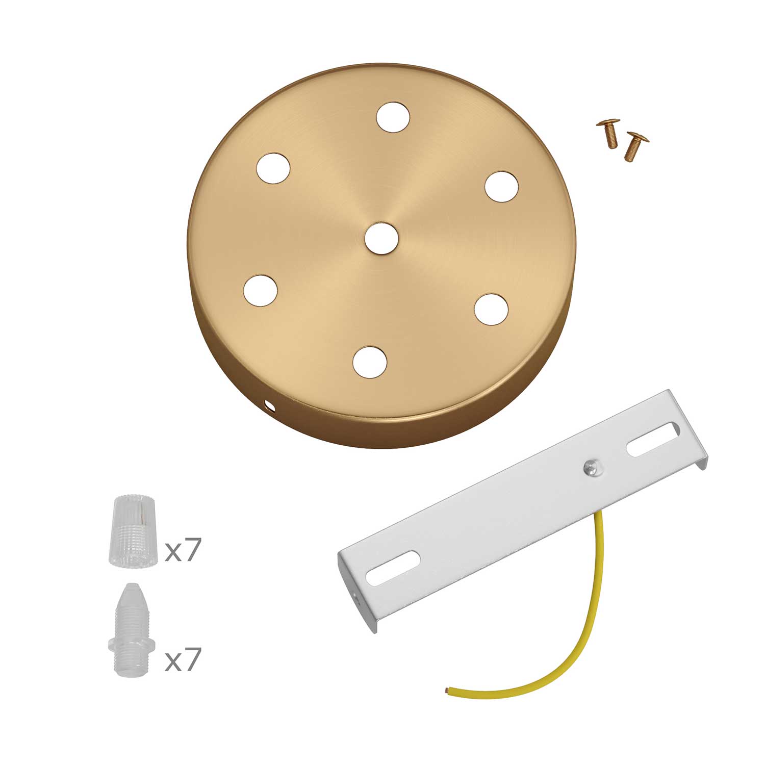 Kit rosone cilindrico in metallo a 7 fori - Bronzo satinato Conico