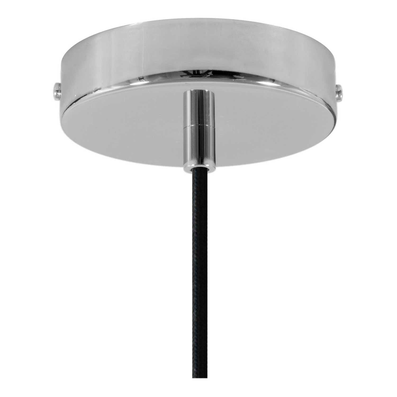 Lampada a sospensione completa di cavo tessile, paralume Imbuto in cemento e finiture in metallo - Cemento scuro