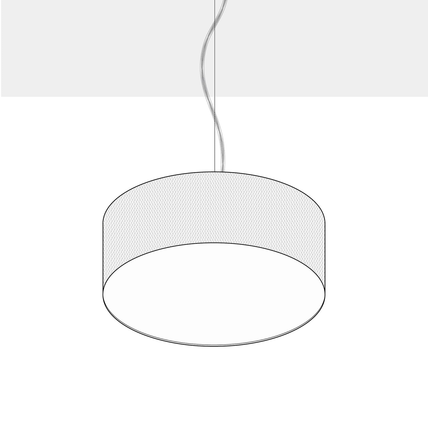 Lampada a sospensione con paralume in tessuto Cilindro Medium - Made in Italy - Lana Grigio Scuro Si