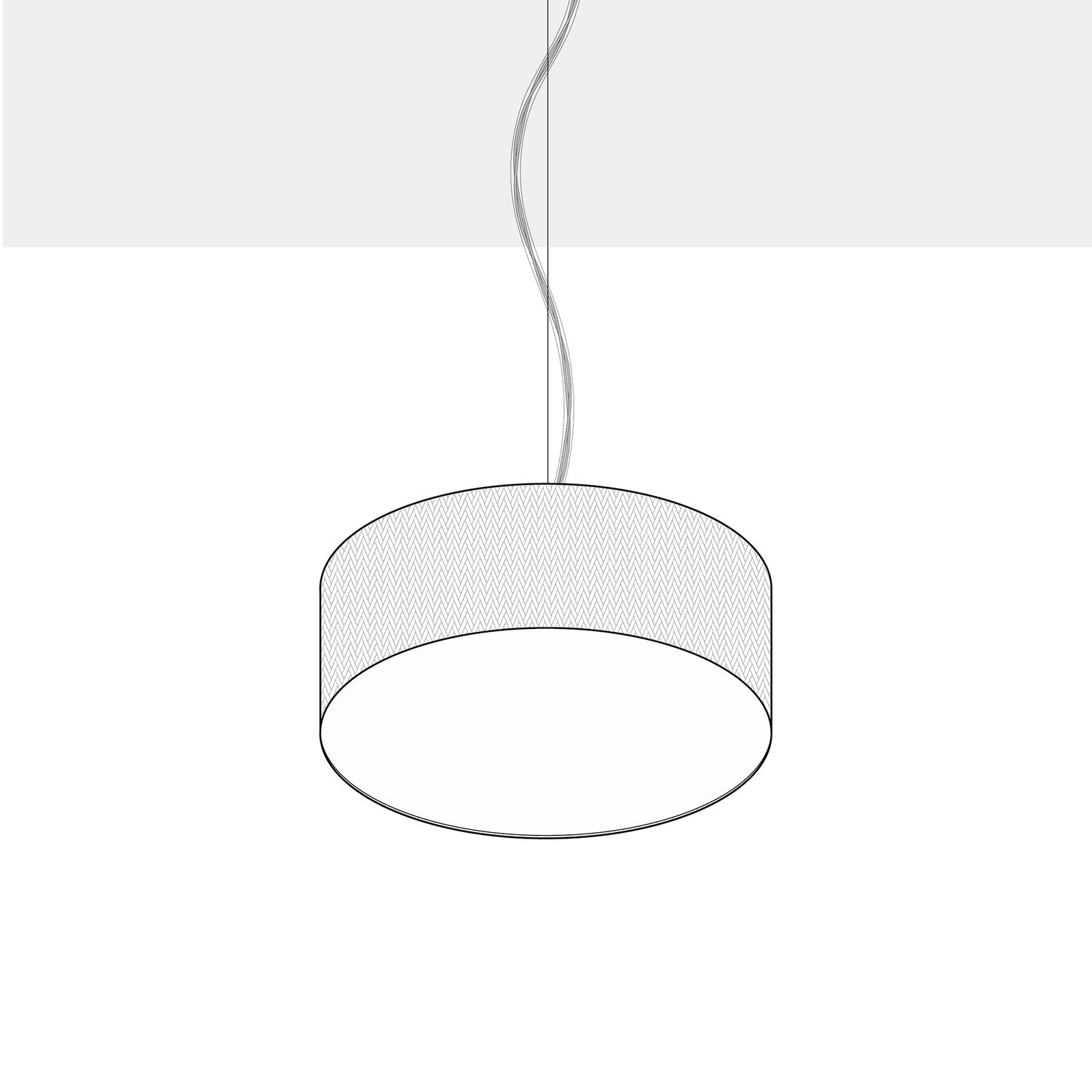 Lampada a sospensione con paralume in tessuto Cilindro Small - Made in Italy - Teletta Lilla Si