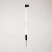 Lampada a sospensione con portalampada E14 P-Light per binari - Nero