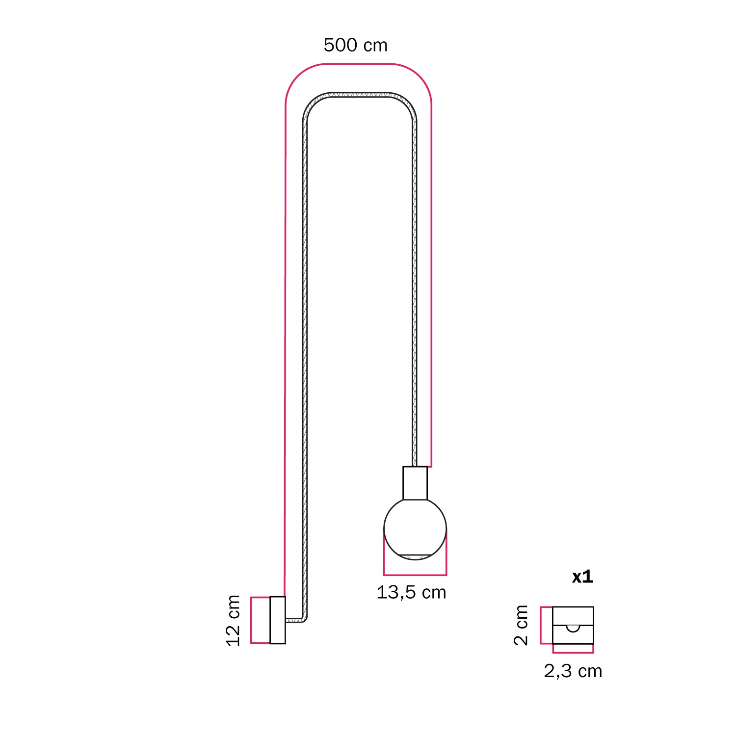 Lampada a sospensione da esterno Modulair IP65 con paralume infrangibile Unbreak-a-Ball - Bianco