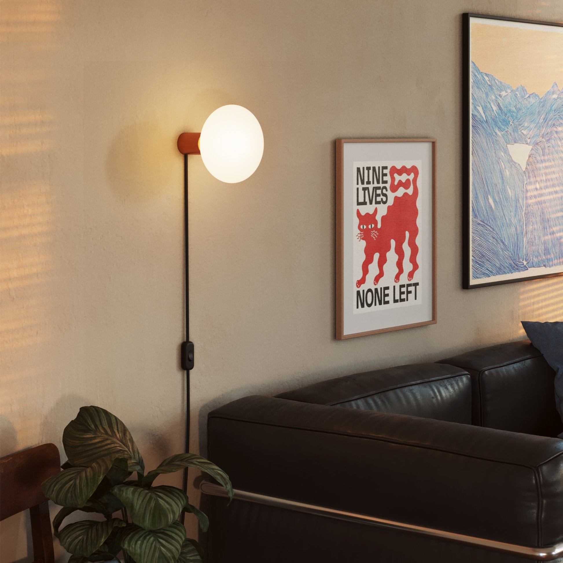 Lampada con spina UK con finitura metallica e lampadina LED Ellipse effetto porcellana - Rame satinato