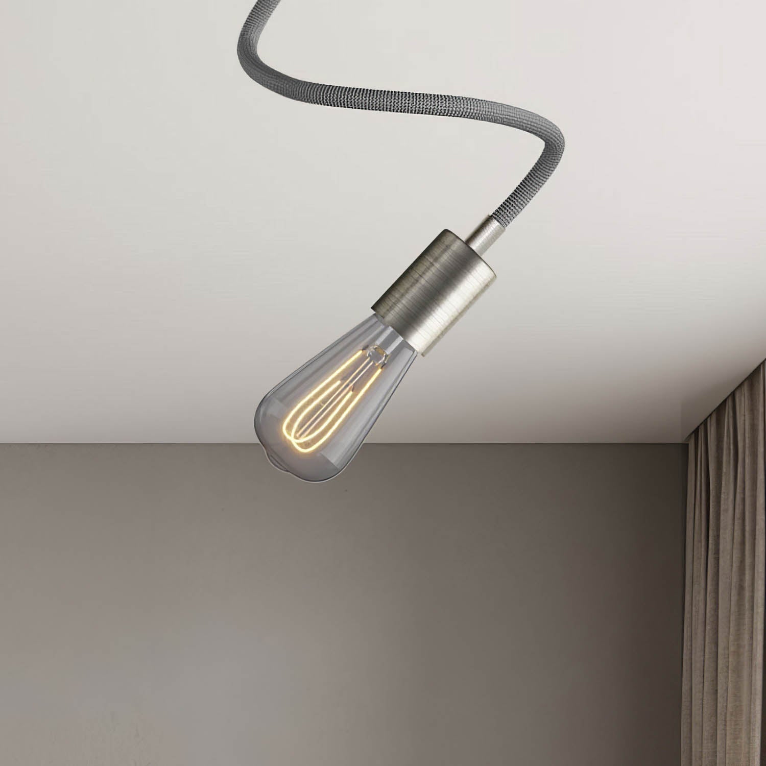 Lampada Creative Flex 60 cm da parete o soffitto - Titanio satinato