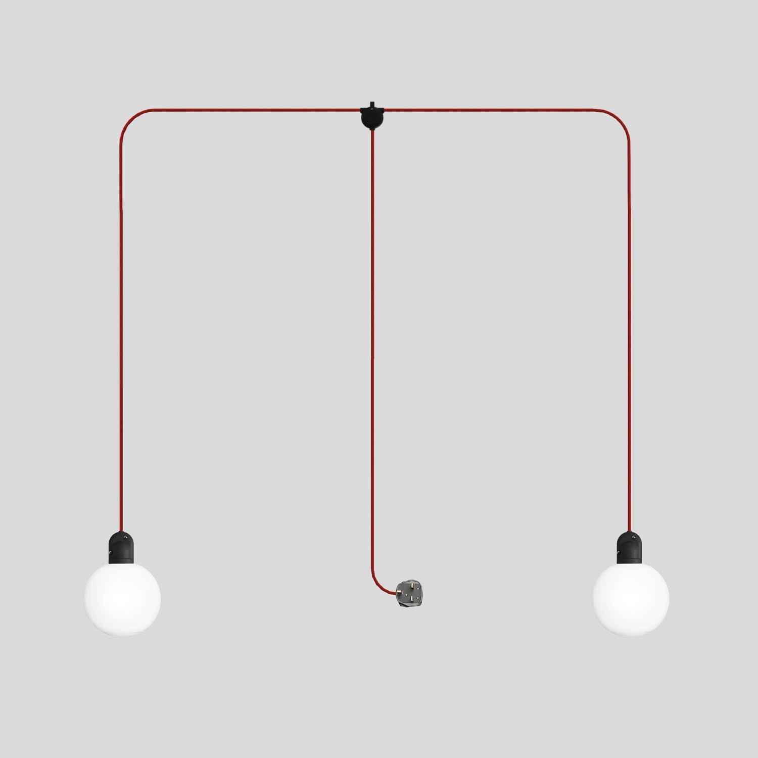Lampada da esterno Modulair IP65 a 2 cadute con spina UK, paralumi infrangibili Unbreak-a-Ball e cavo SM09