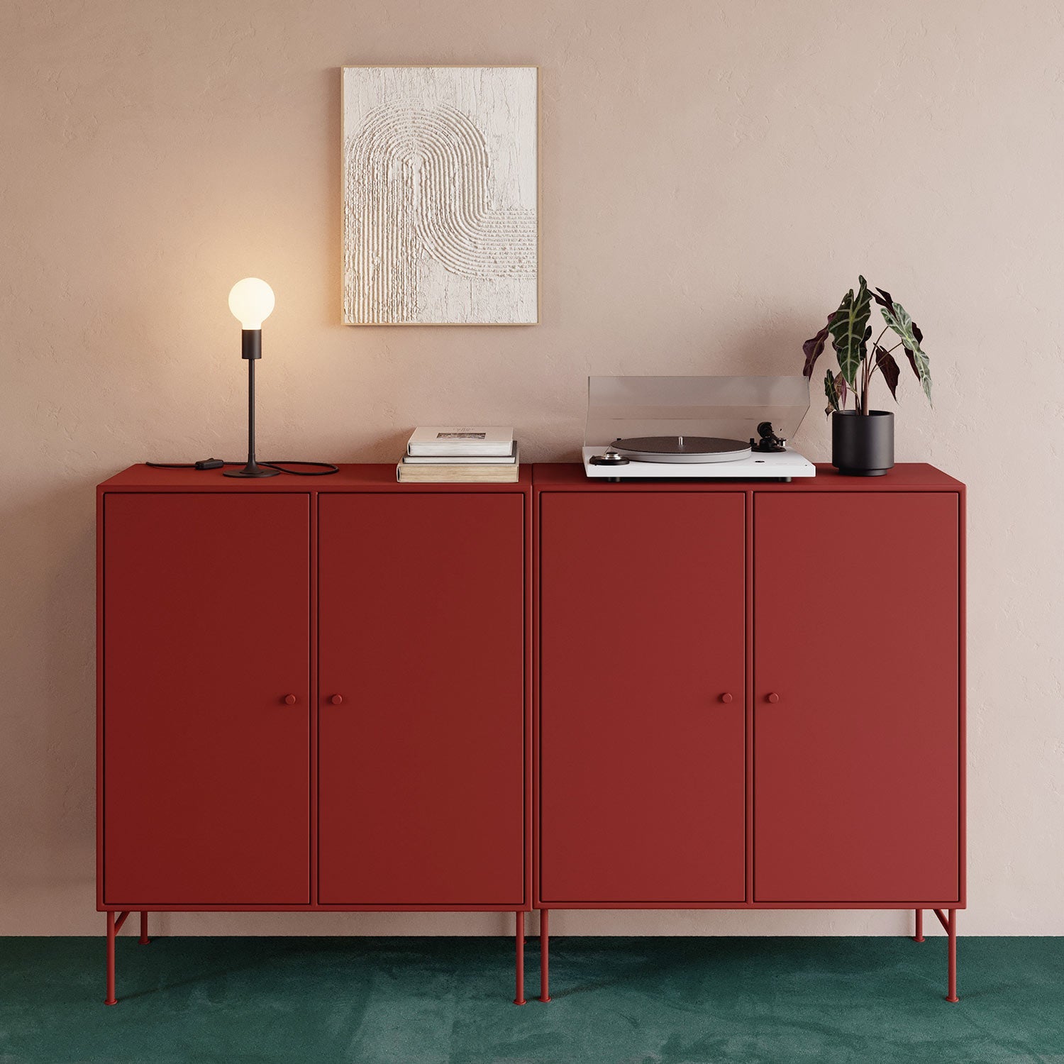 Lampada da tavolo MAG-Y con base metallica tonda e spina UK - Nero