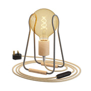 Lampada da tavolo Taché Wood e spina UK - Zig Zag Grigio scuro