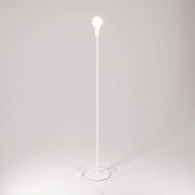 Lampada da terra MAG-Y con base metallica tonda e spina UK - Bianco opaco