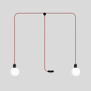 Lampada plug-in da esterno Modulair IP65 a 2 cadute con paralumi infrangibili Unbreak-a-Ball e cavo SM09