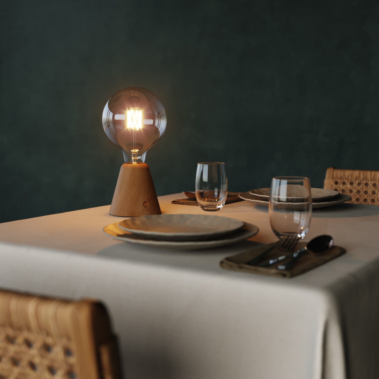 Lampada portatile ricaricabile Cabless01 con lampadina globo G125 - Neutro verniciato