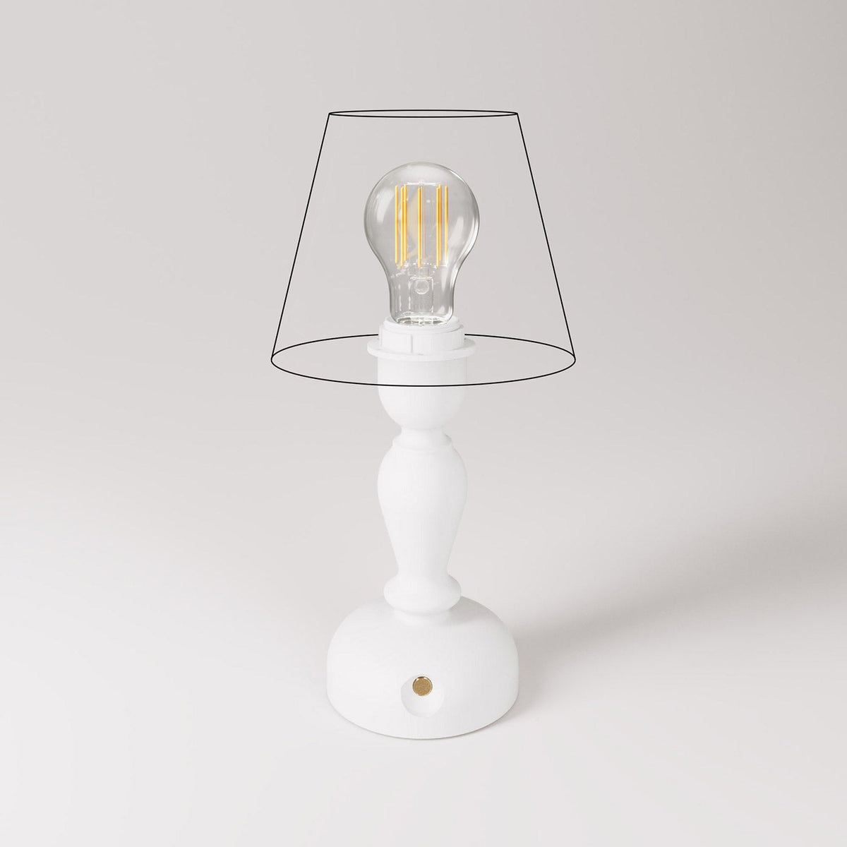 Cabless14 cordless lamp with drop light bulb and lampshade-ready ...