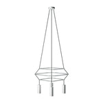 Lampadario 3 Cage a 4 cadute Tub-E14 - Titanio satinato
