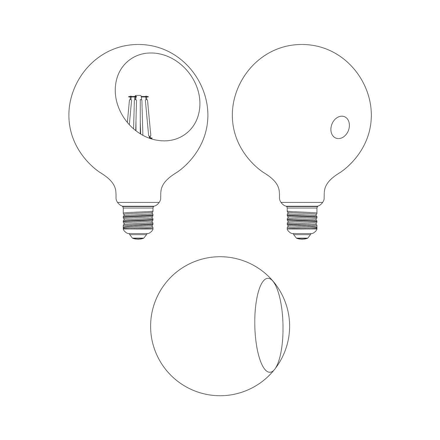 Lampadina LED Camo G125 4,8W 806Lm E27 2700K Dimmerabile - Grigio