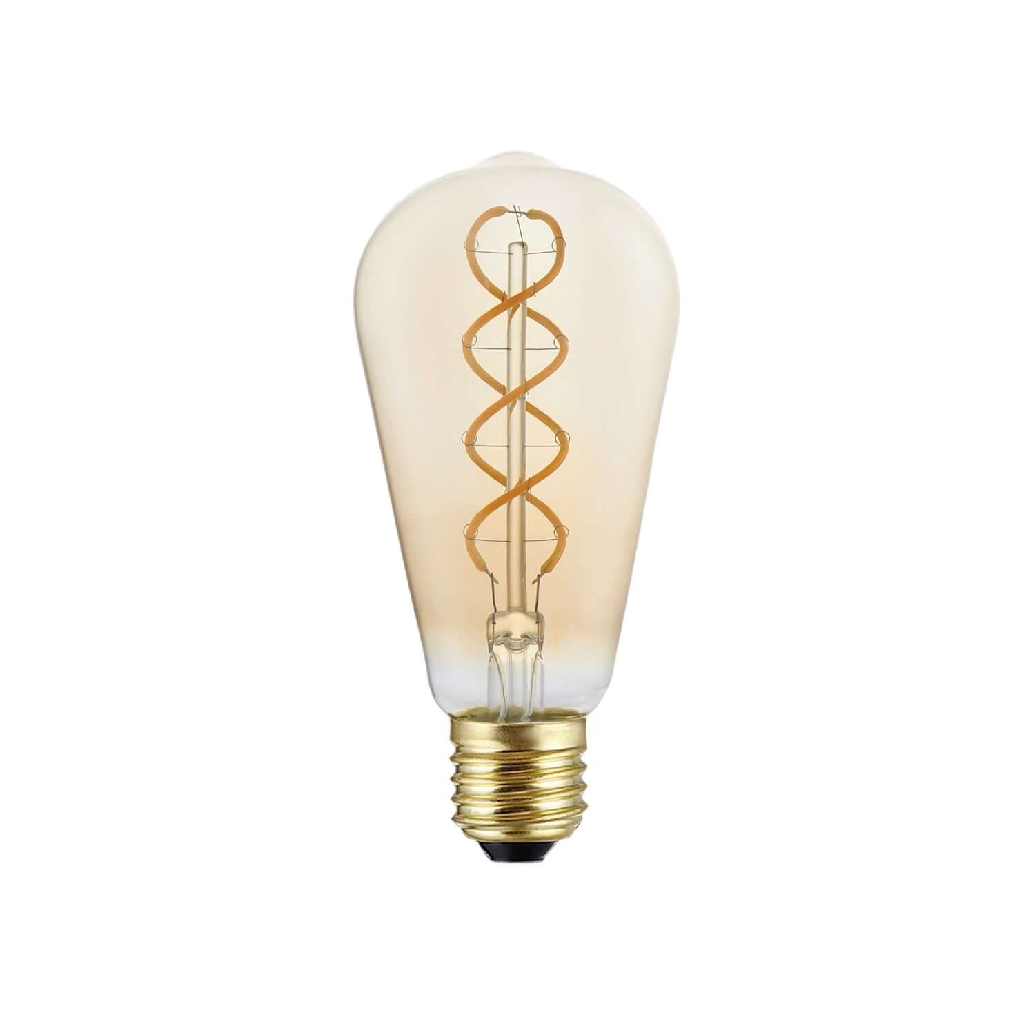 Lampadina LED dorata B01 Linea 5V Filamento a spirale Edison ST64 1,3W E27 Dimmerabile 2500K