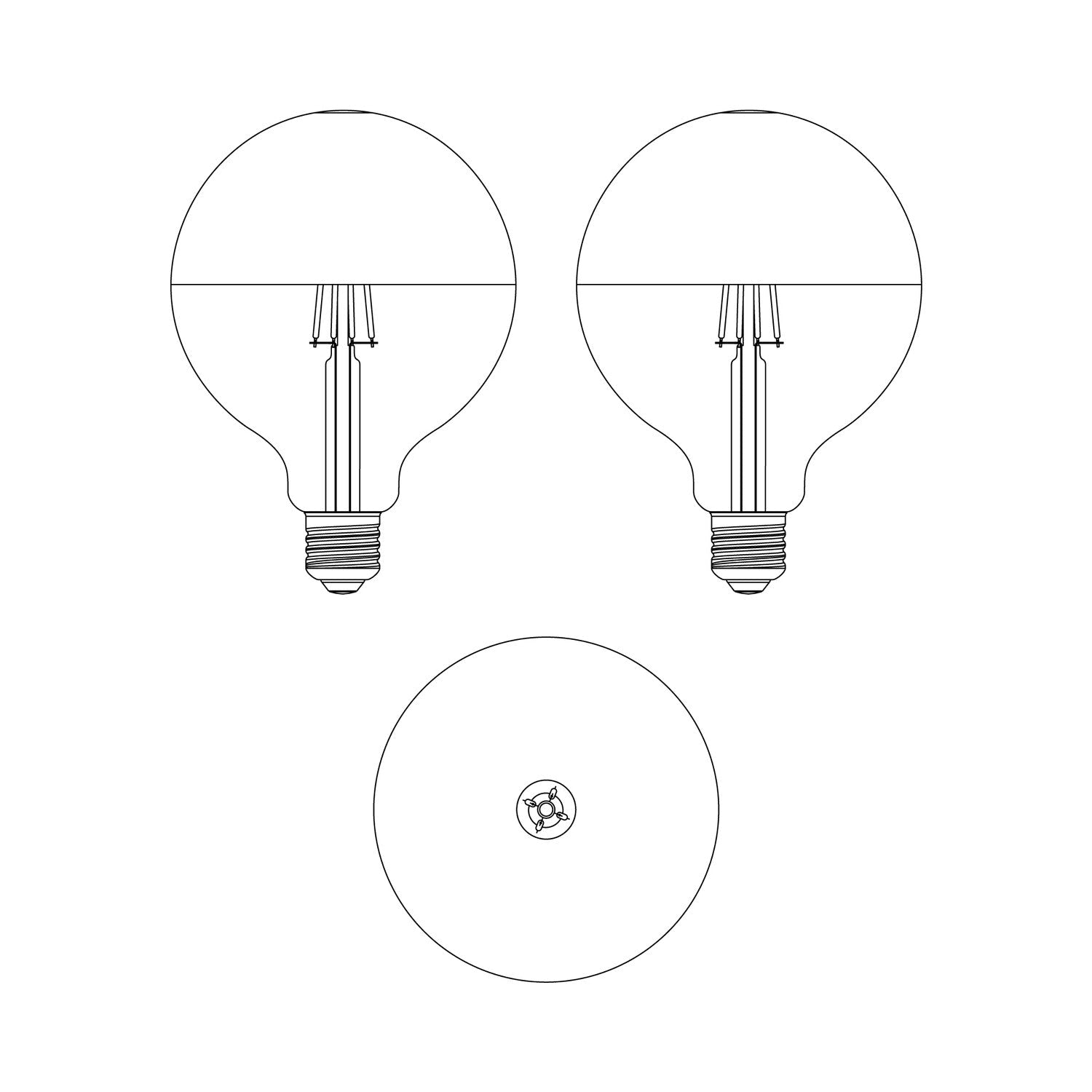 Lampadina LED Maria G125 4,8W 806Lm E27 2700K Dimmerabile - Nero