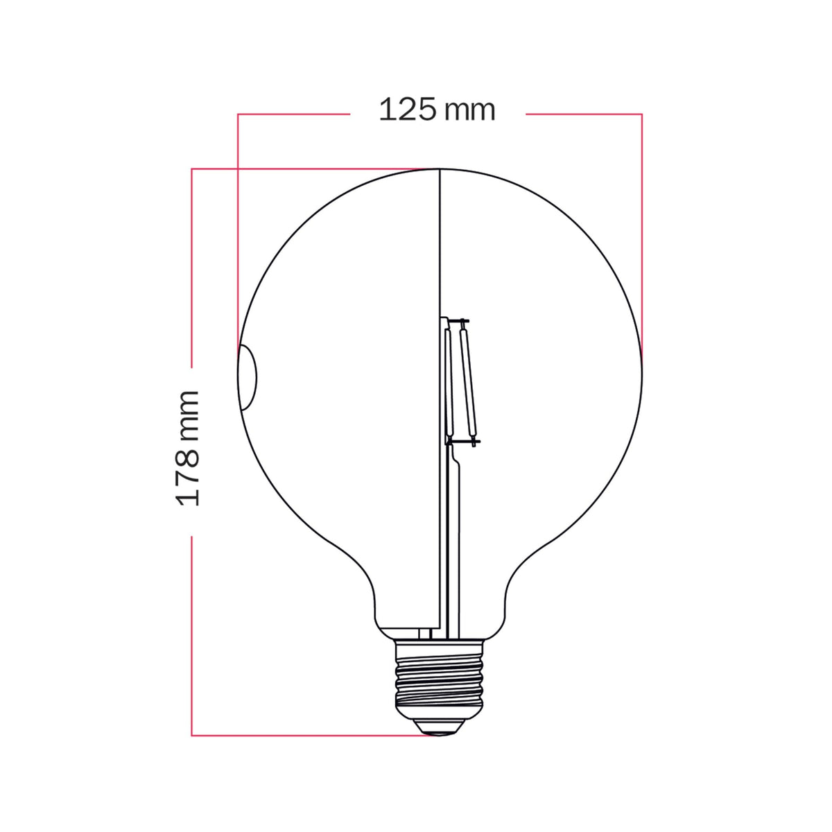 Lampadina LED Talia G125 4,8W 806Lm E27 2700K Dimmerabile - Giallo