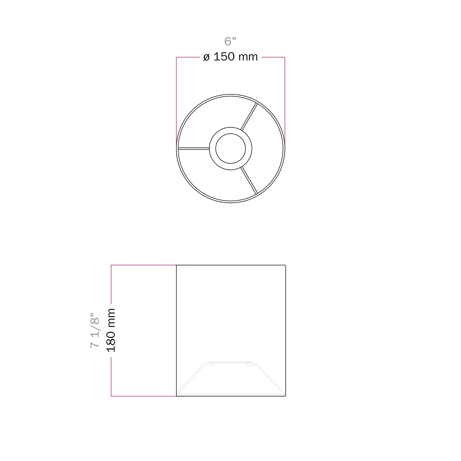 Paralume Cilindro S in tessuto con attacco E27 - Made in Italy - Lana Beige