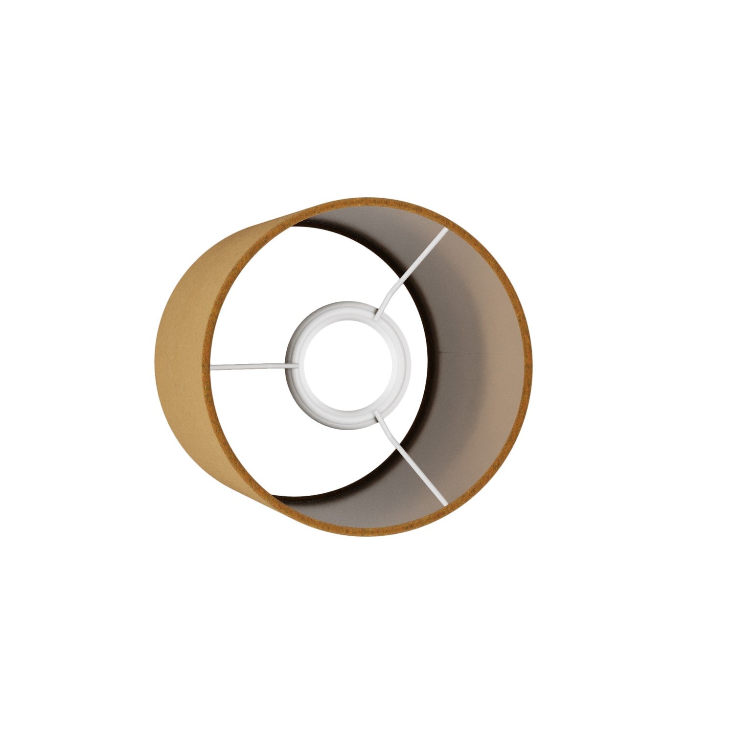 Paralume Cilindro S in tessuto con attacco E27 - Made in Italy - Lana Senape