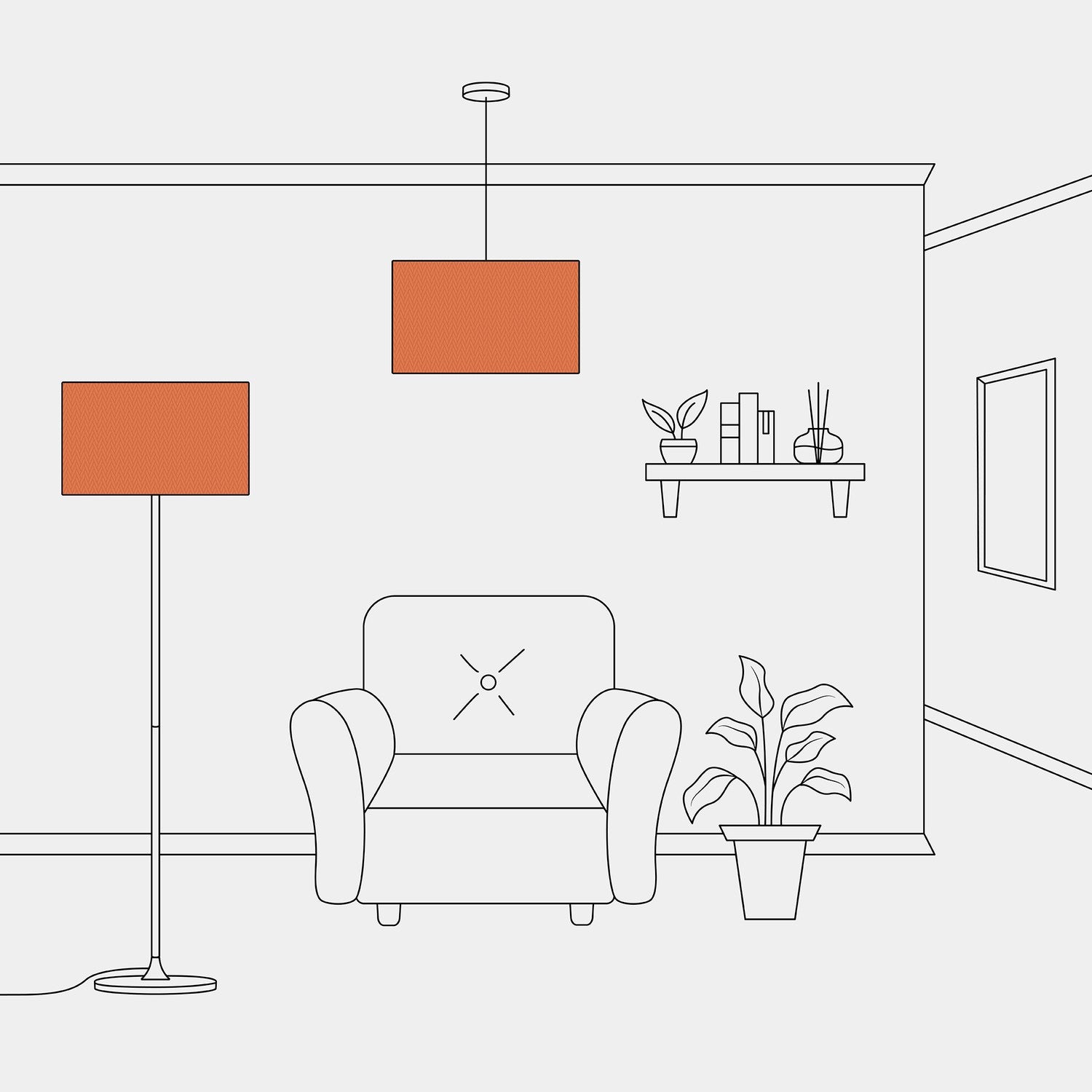 Paralume Cilindro XL in tessuto con attacco E27 - Made in Italy - Cinette Aragosta